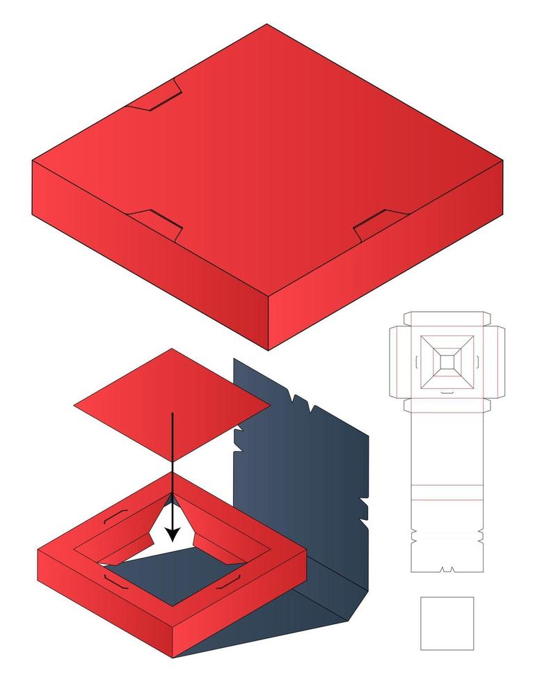 Box packaging die cut template design 3d mockup vector