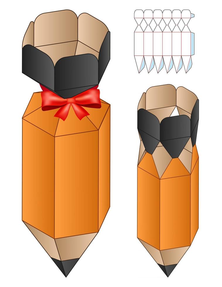 caja de embalaje diseño de plantilla troquelada maqueta 3d vector