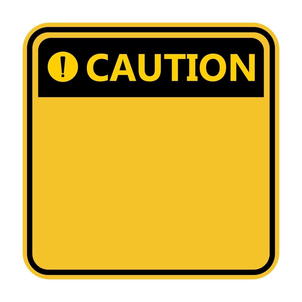 Symbol yellow caution sign icon Exclamation mark Warning Dangerous icon on white background vector