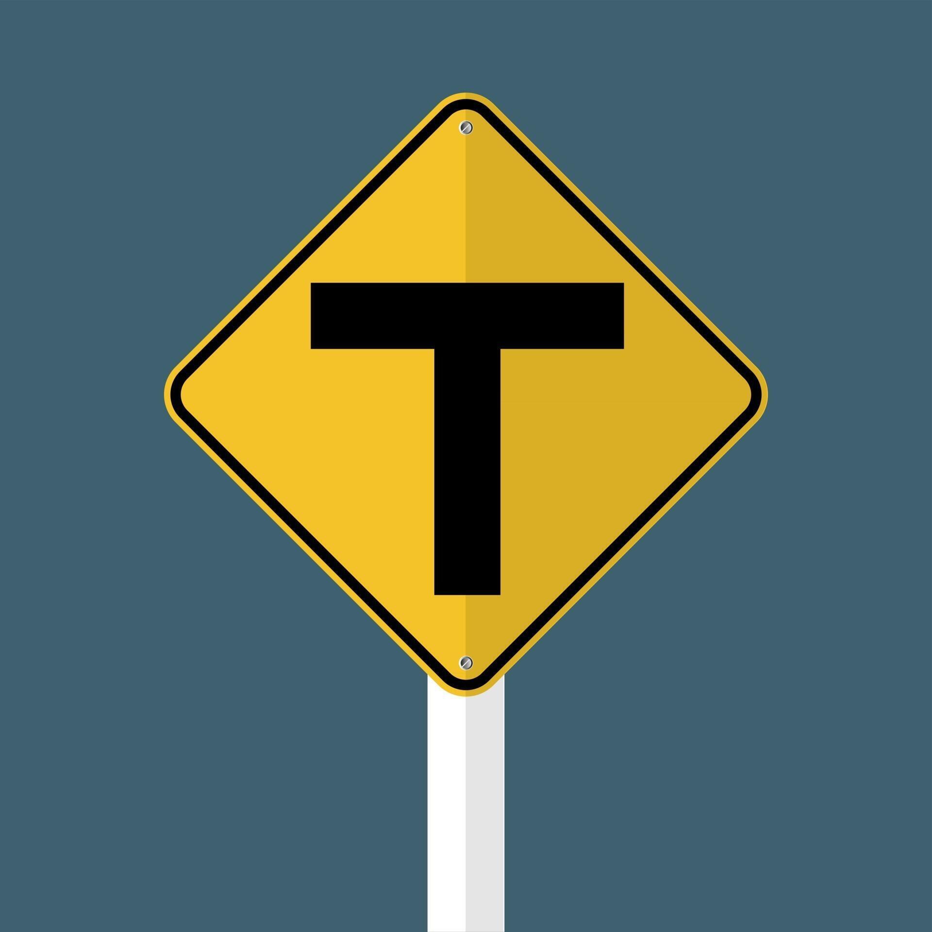 T Junction Traffic Road Sign 2568391 Vector Art at Vecteezy