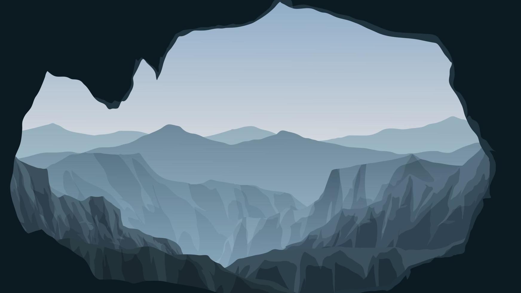 Foggy Mountain Landscape vector