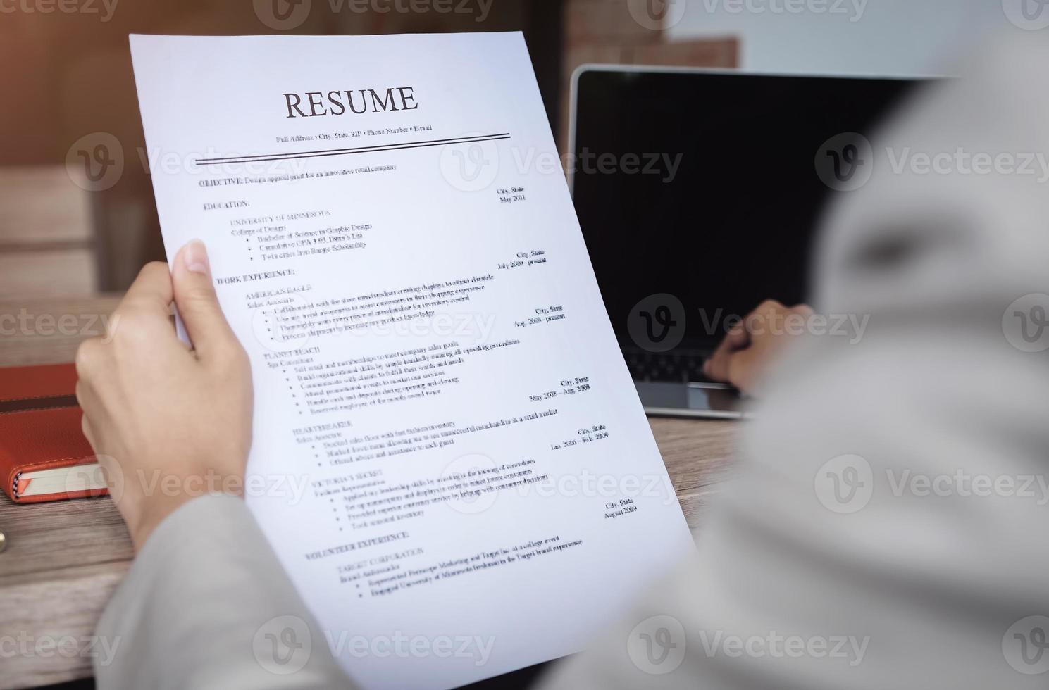 HR audit resume applicant paper photo