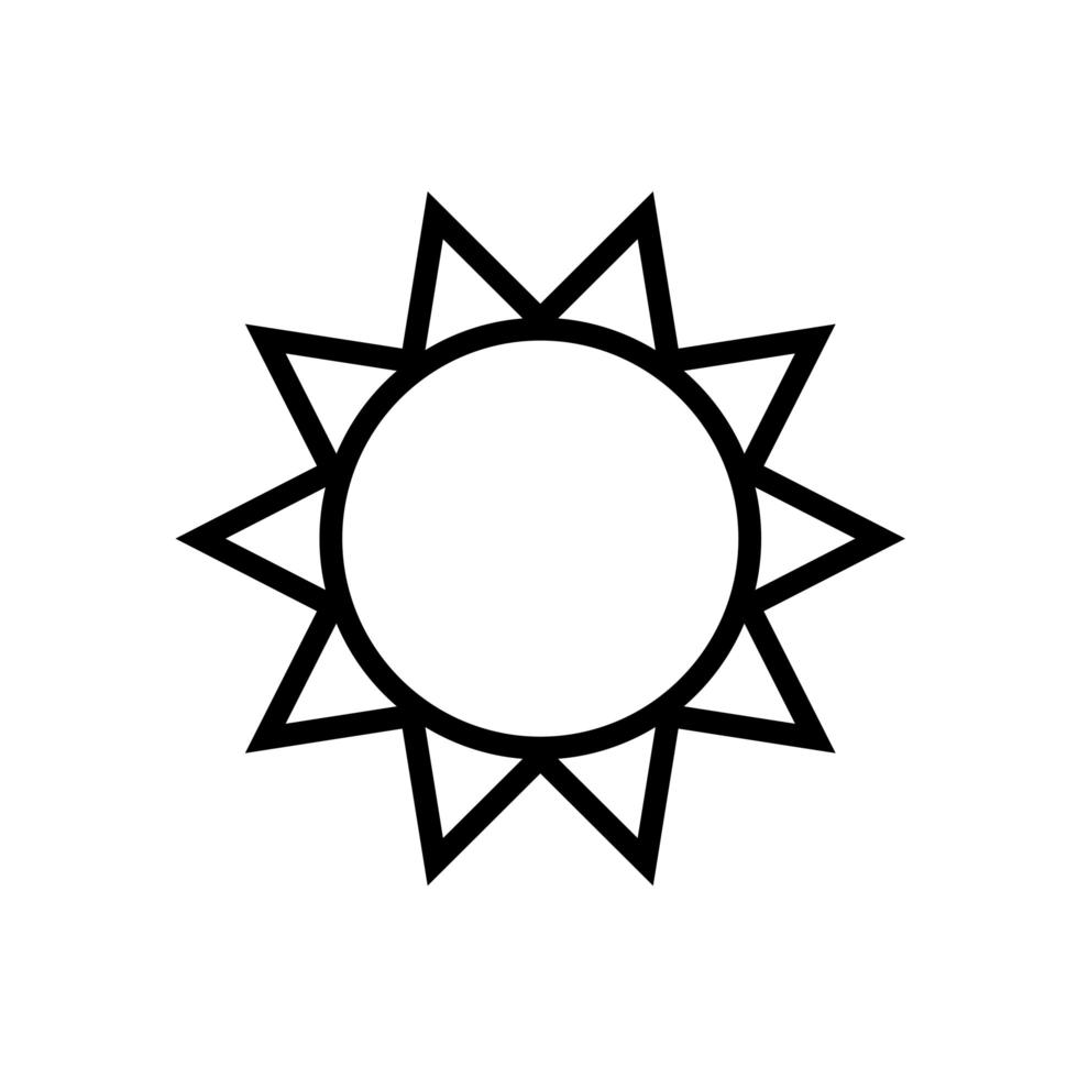 summer sun line style icon vector