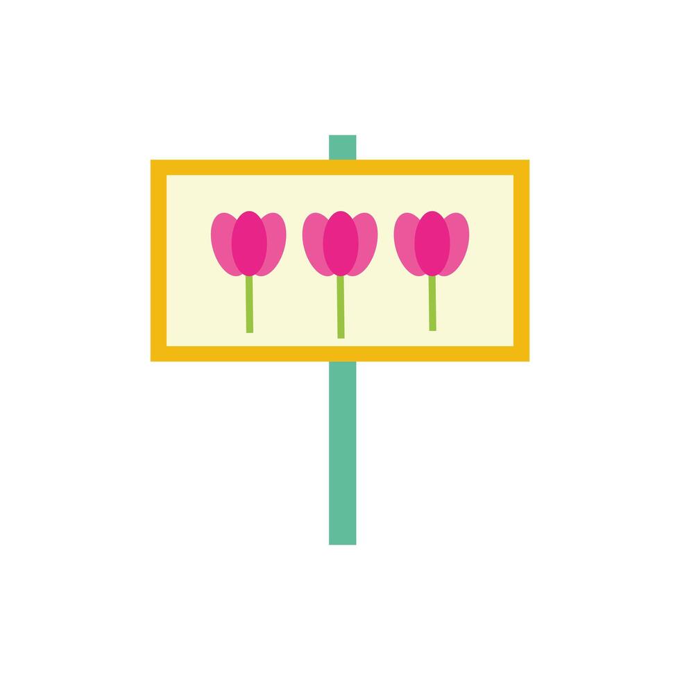 beautifull flowers in banner spring flat style vector