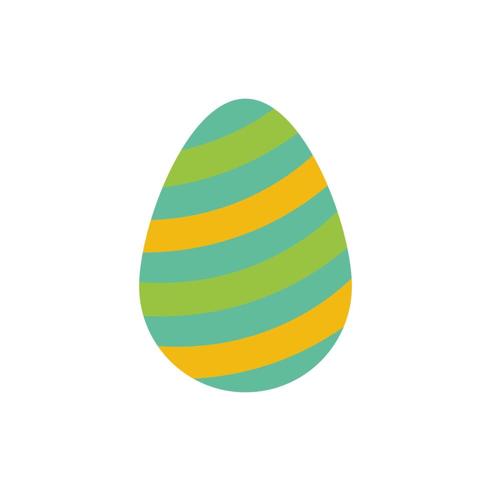 easter egg painted with stripes flat style vector