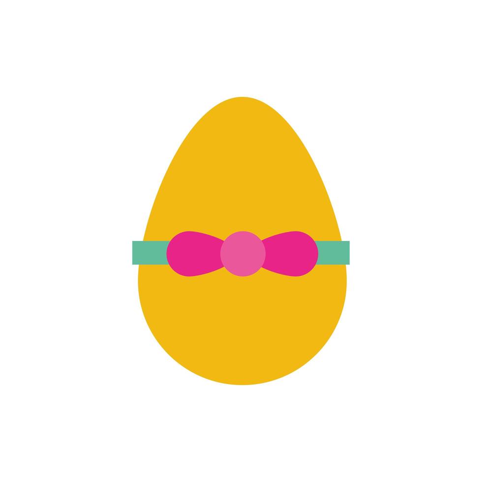 easter egg painted with bowtie flat style vector