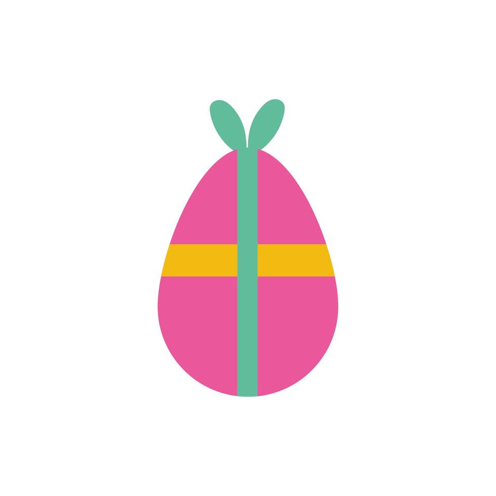 easter egg painted with ribbons and bow flat style vector