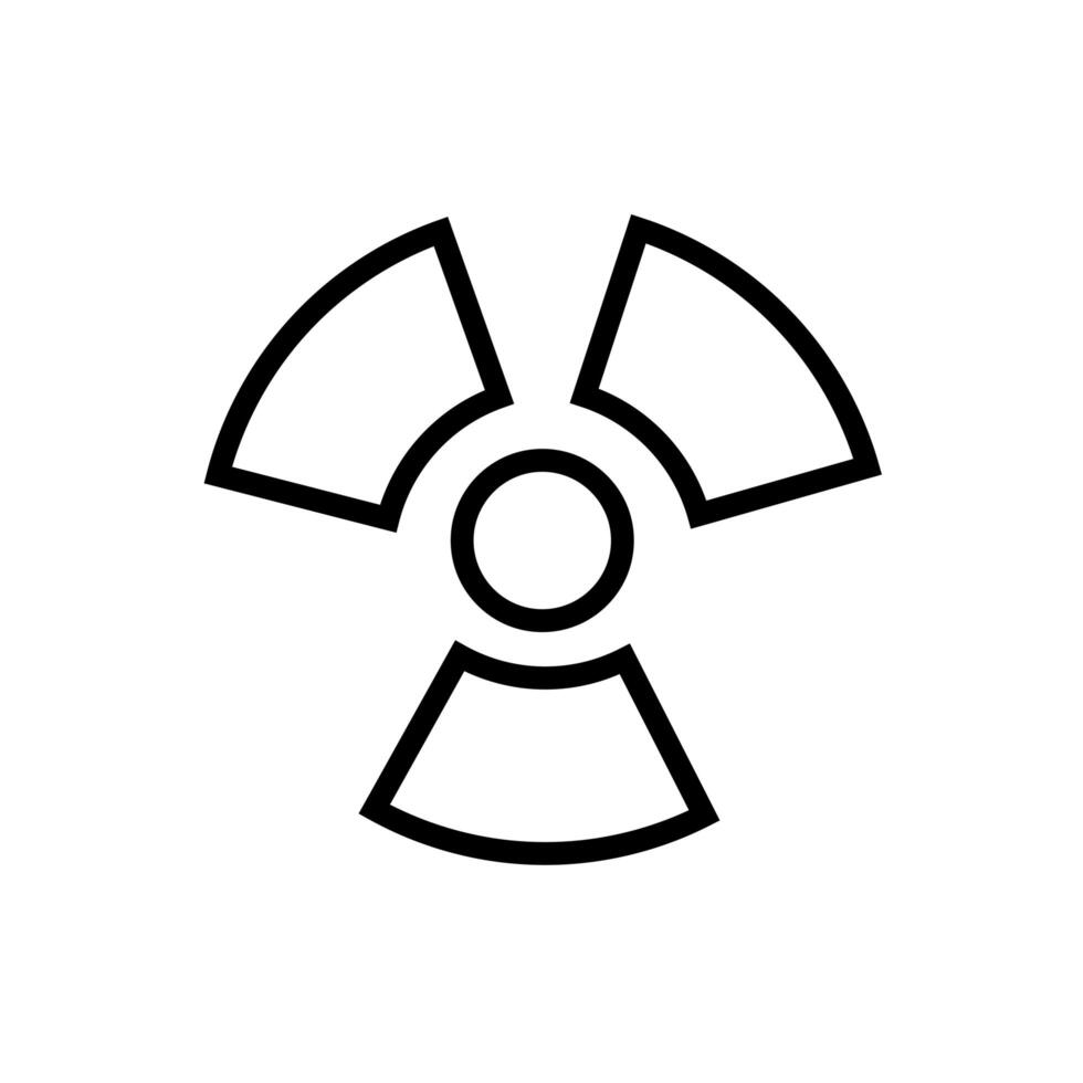 icono de estilo de línea de símbolo nuclear vector