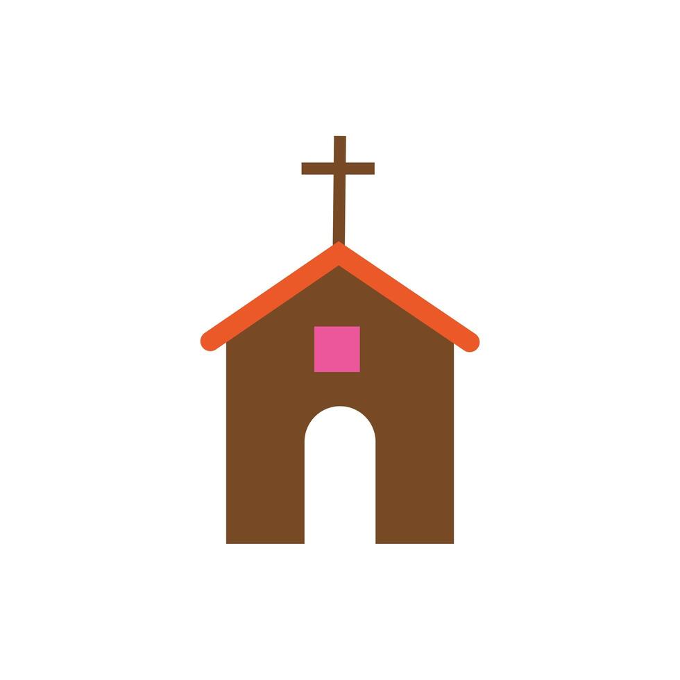 church religious building flat style vector