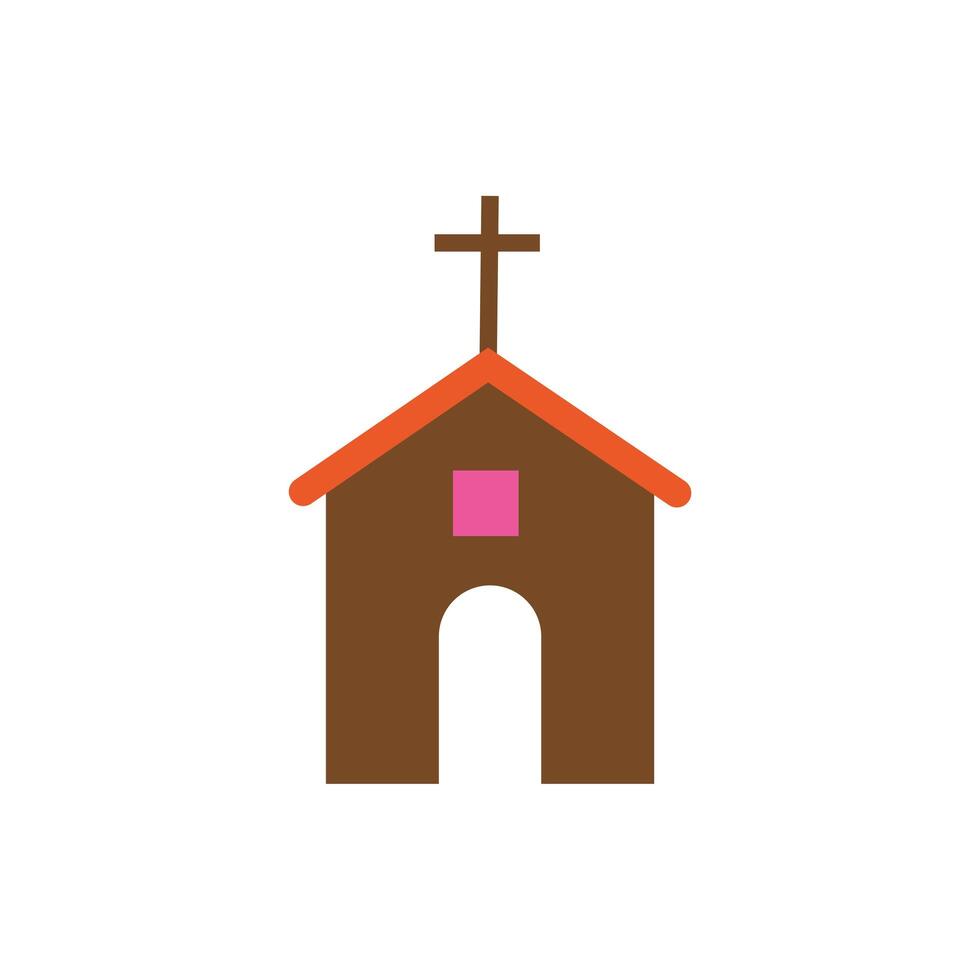 iglesia edificio religioso estilo plano vector