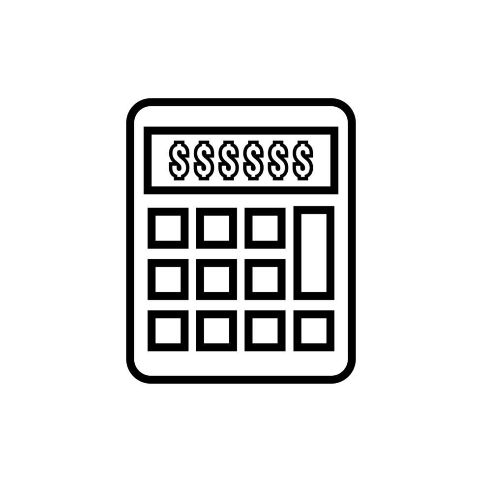 calculator math device line style icon vector