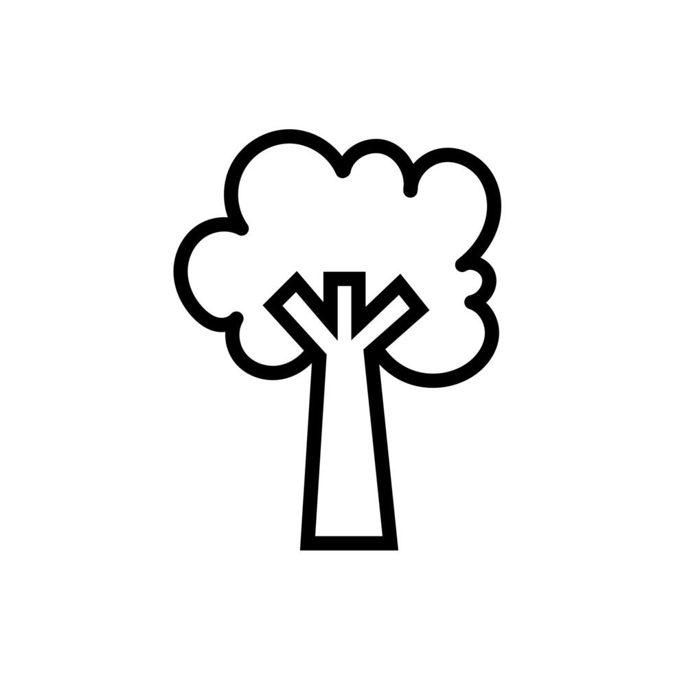 tree plant nature line style icon vector
