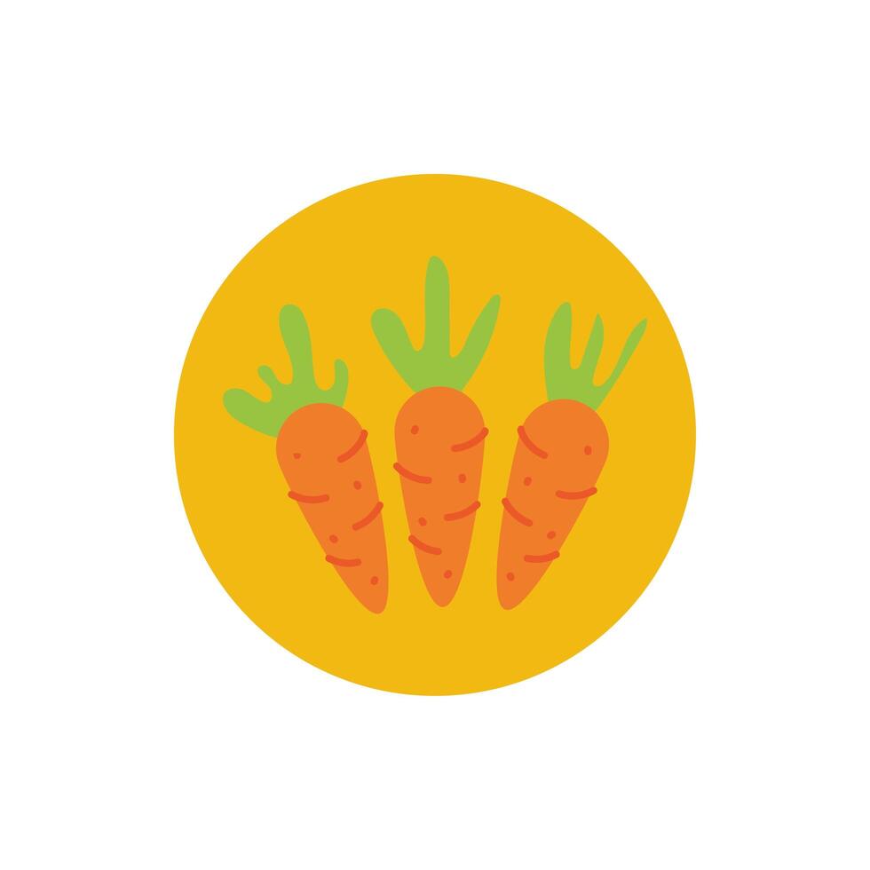 fresh carrots vegetables block and flat style vector