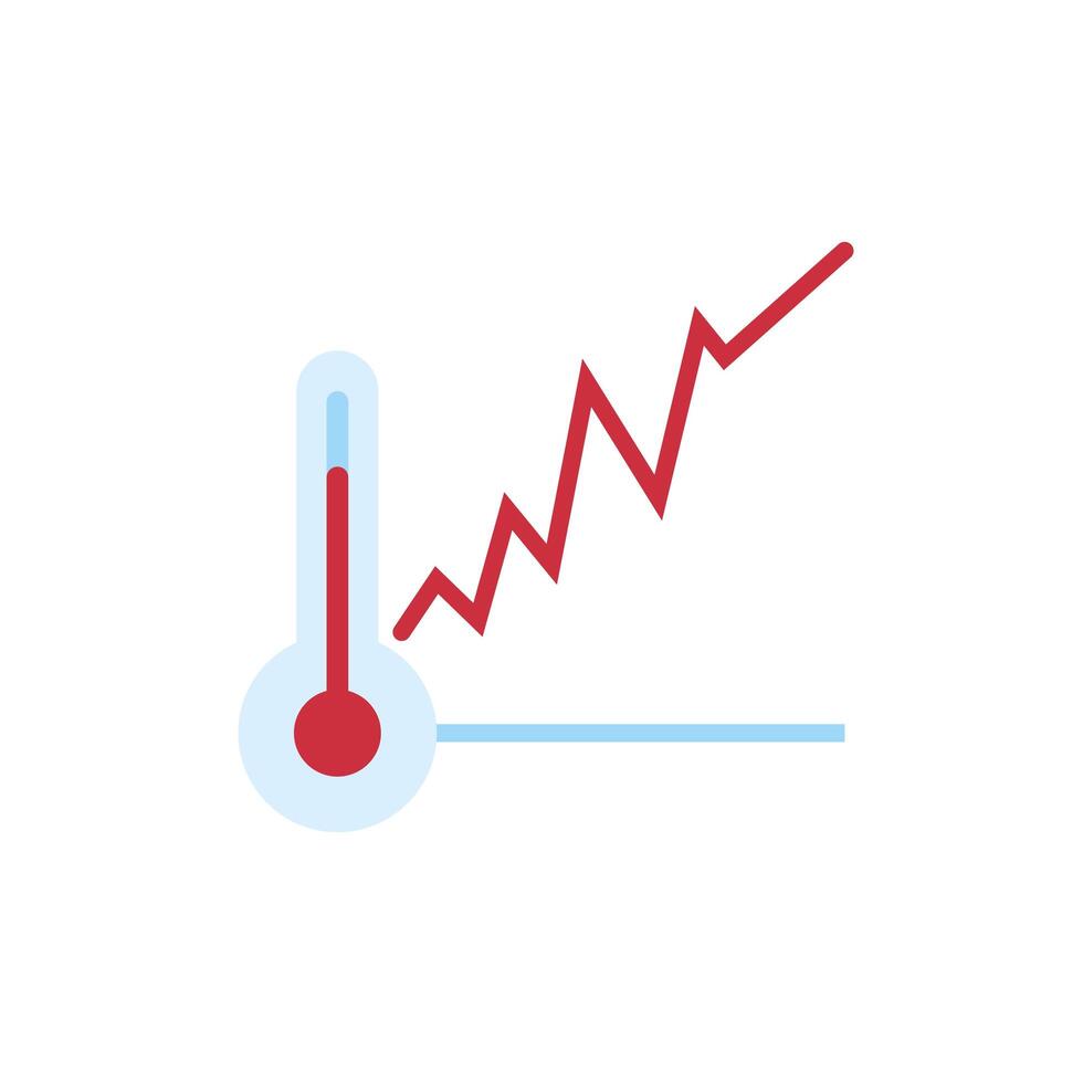 thermometer temperature with statistics graphic flat style vector