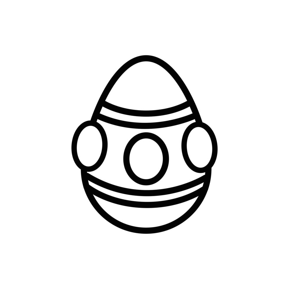 easter egg painted with balls line style vector