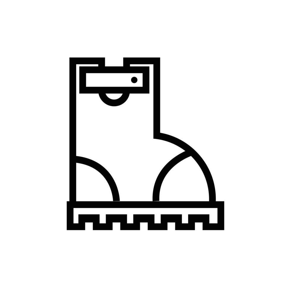 icono de estilo de línea de zapato de bota de esquí vector