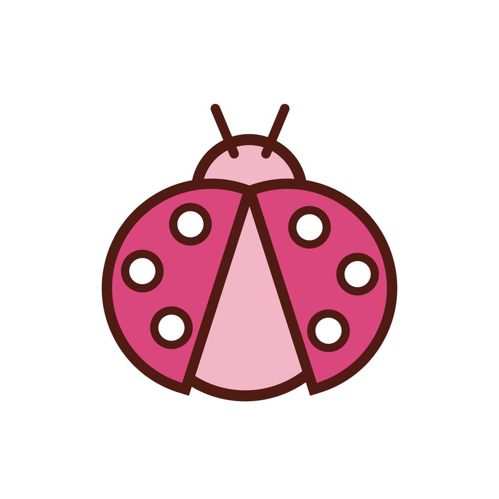 cute ladybug spring insect flat style vector