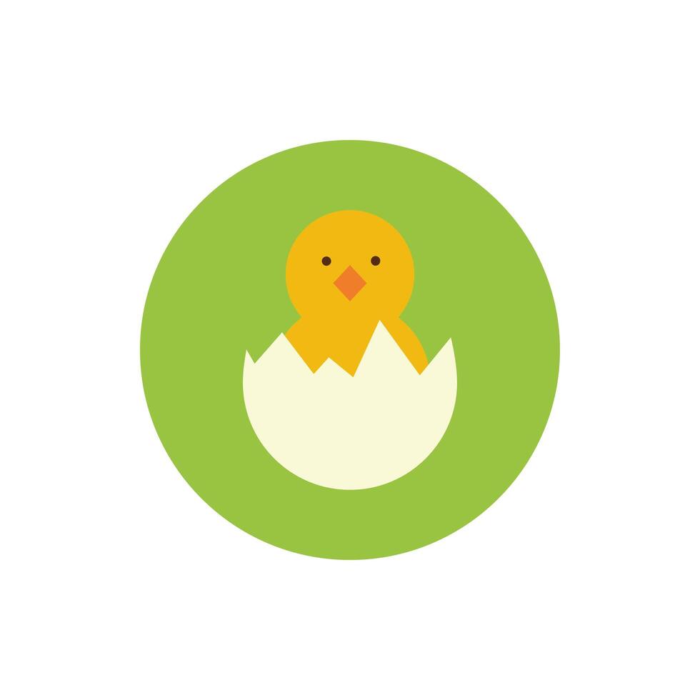 envelope with easter egg painted block and flat style vector