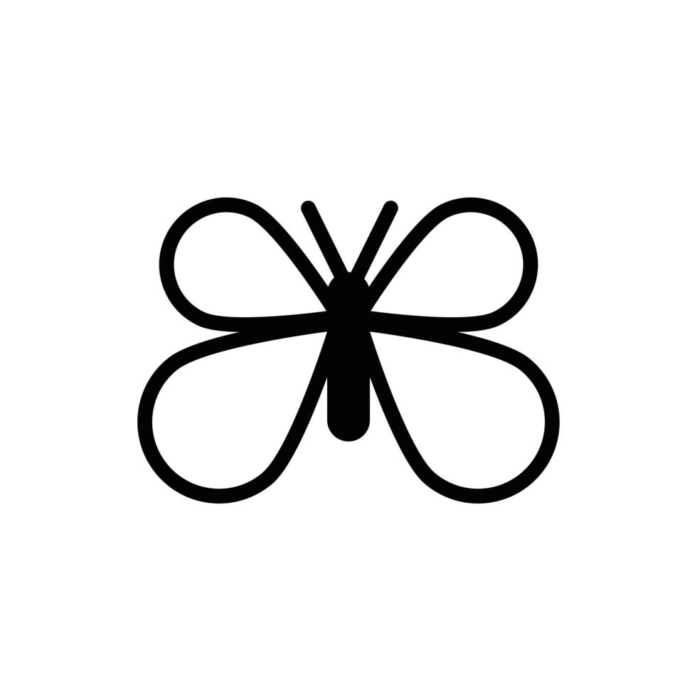 beautiful butterfly flying line style vector