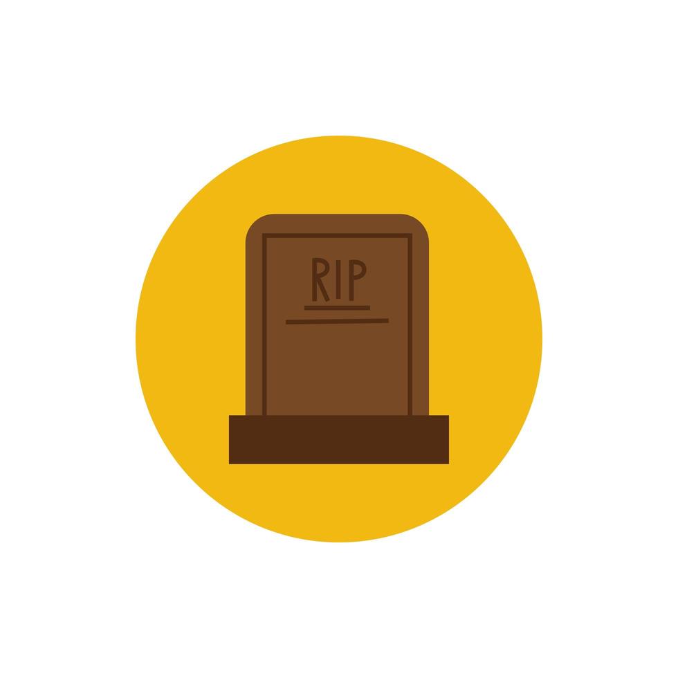 rip tomb cemetery block and flat style vector