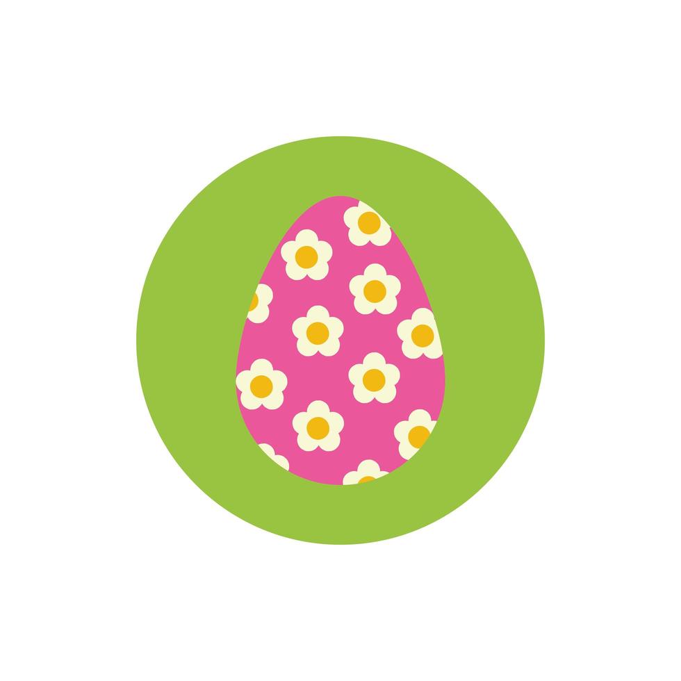 easter egg painted with stripes block and flat style vector
