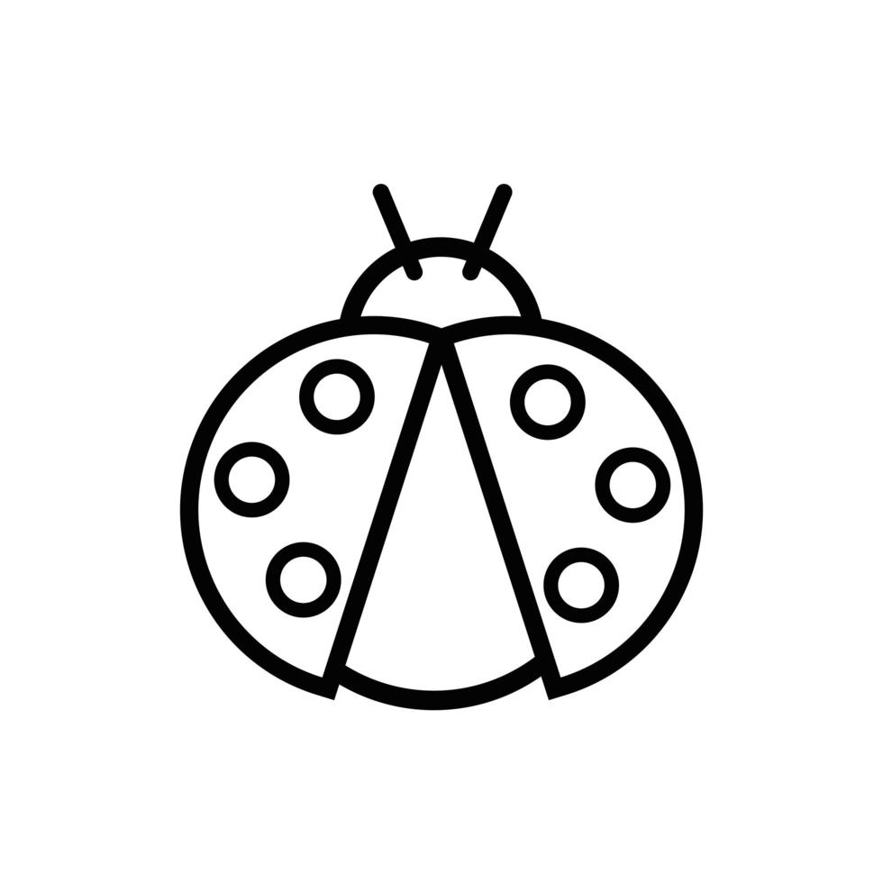 cute ladybug spring insect line style vector