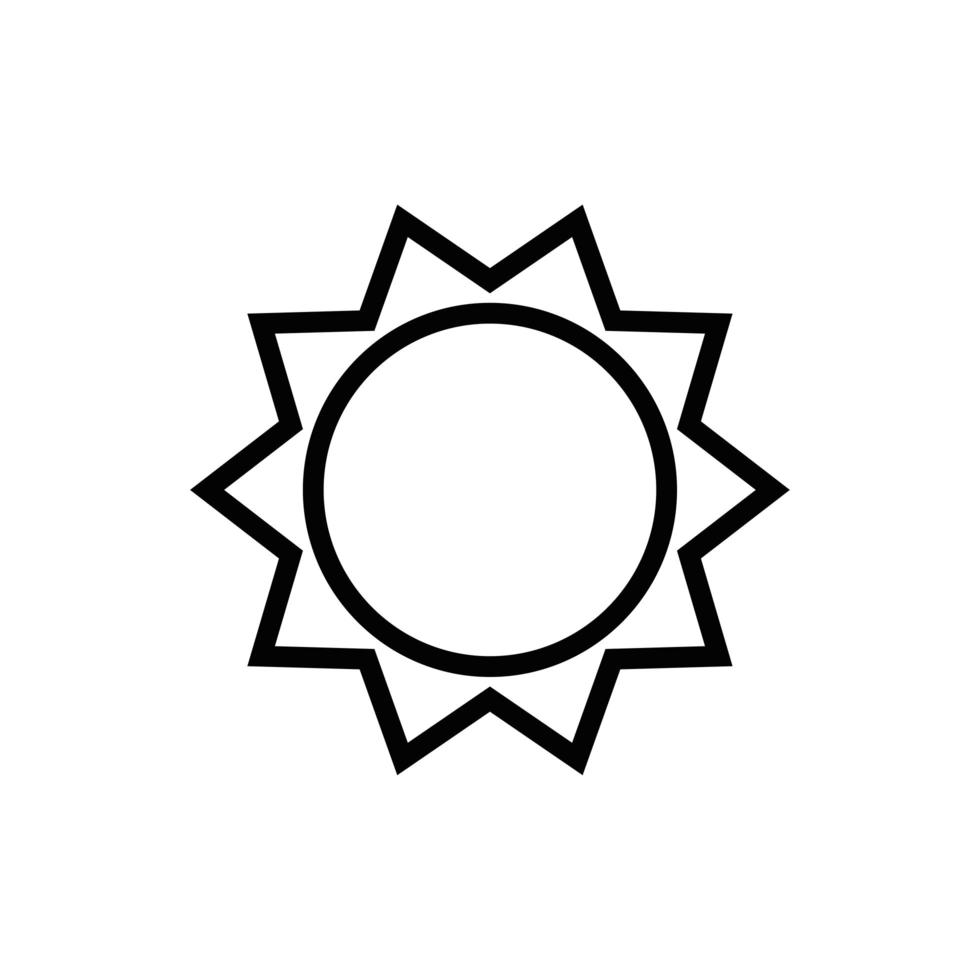 summer sun line style icon vector