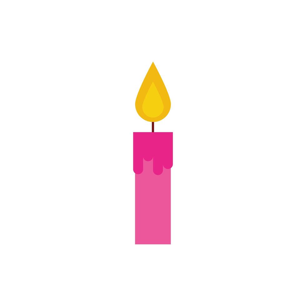 candle fire flame flat style icon vector