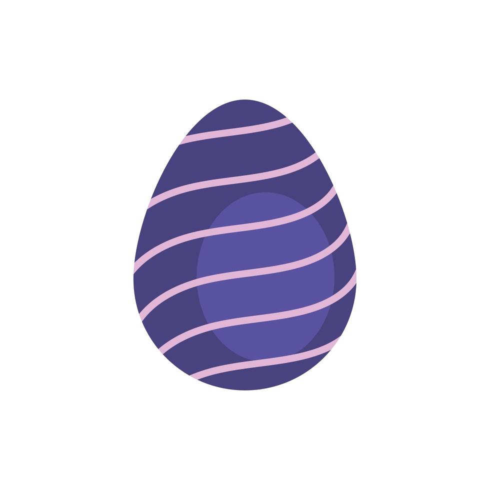 huevo de pascua pintado con ondas rayas estilo plano vector