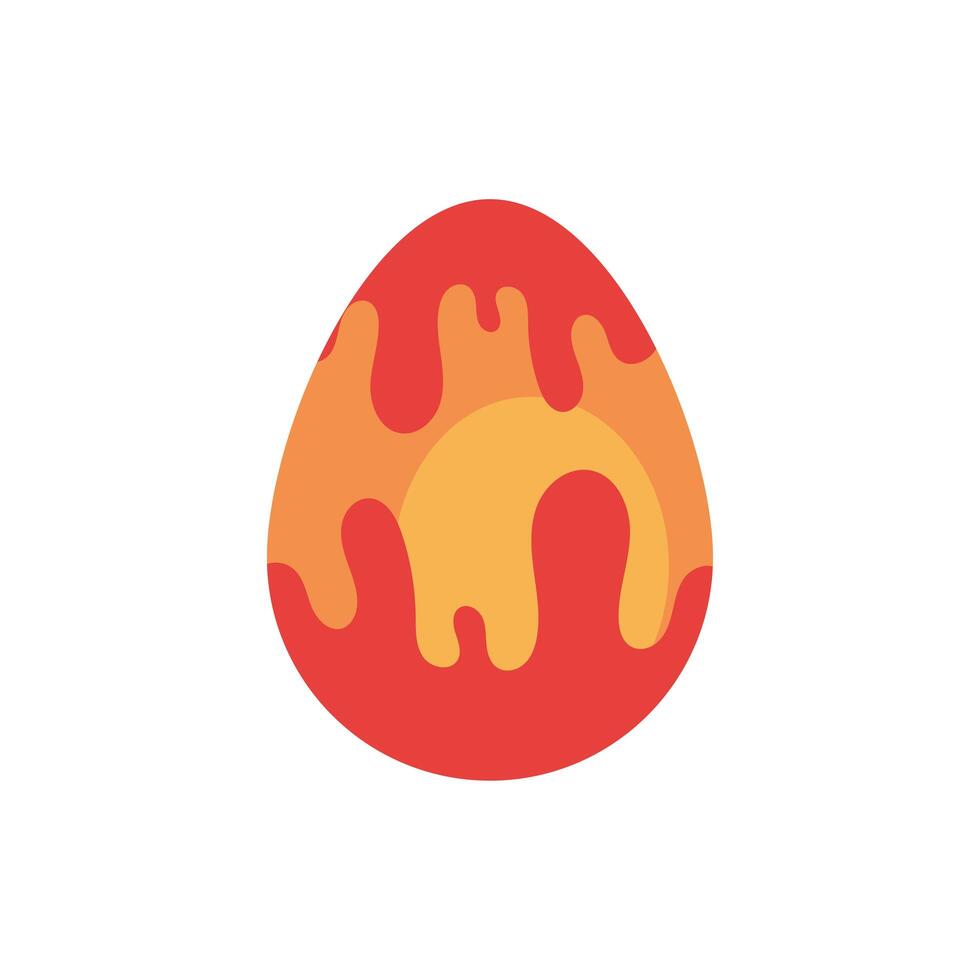 easter egg painted with leak flat style vector