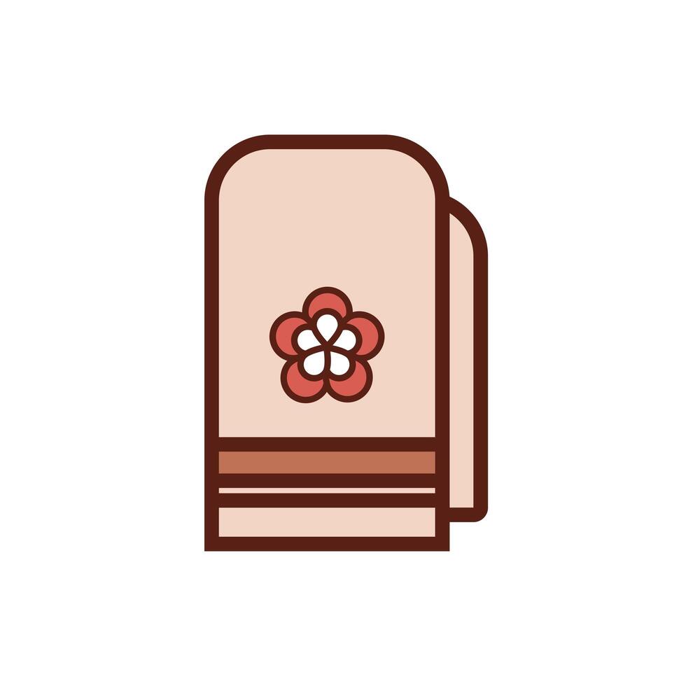 towel accessory spa line and fill style vector