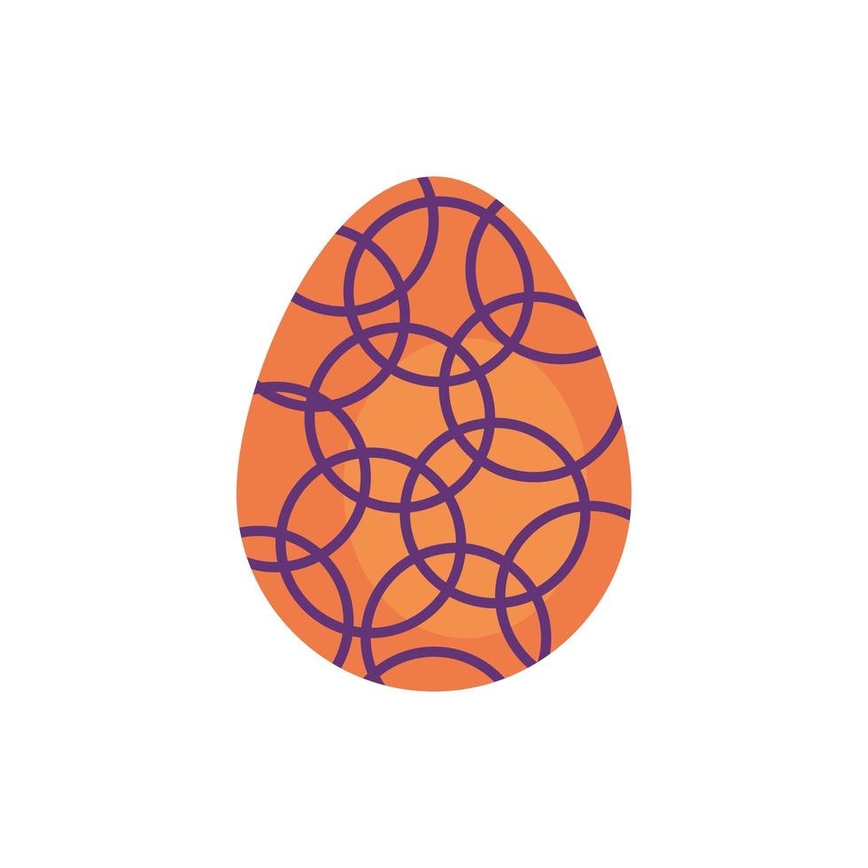 easter egg painted with circle pattern flat style vector