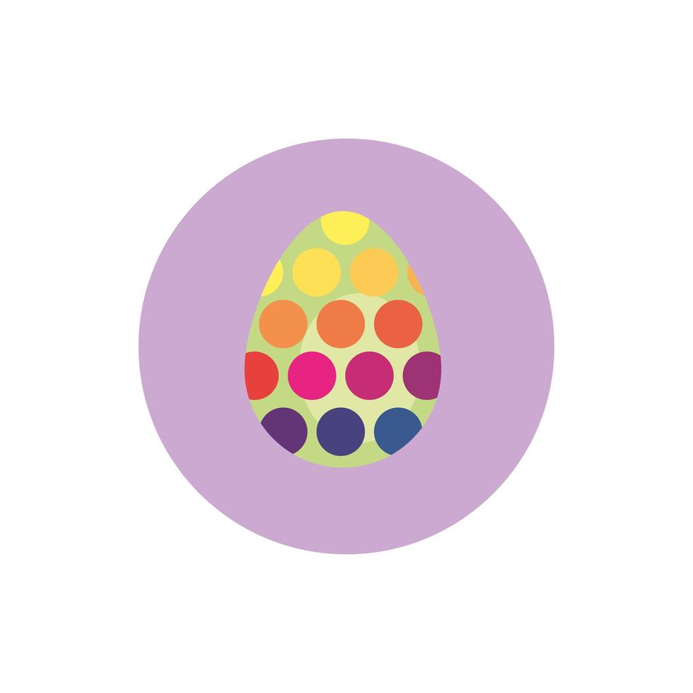 huevo de pascua pintado estilo bloque punteado vector