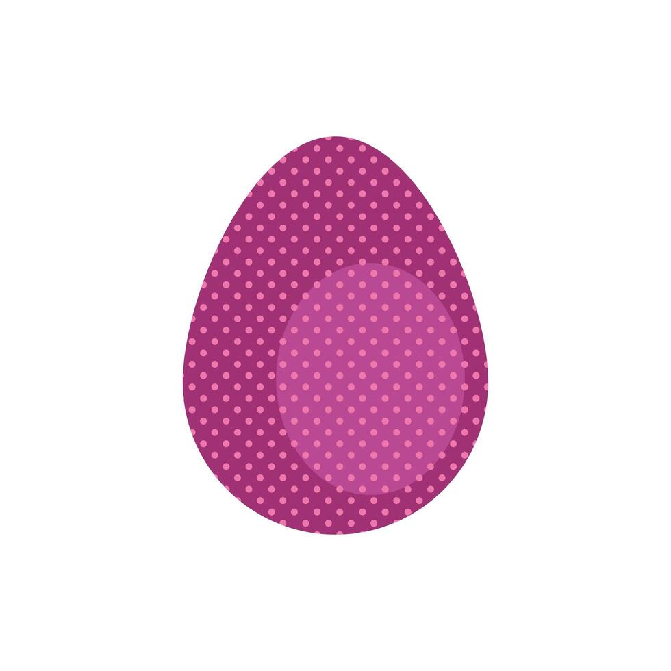 easter egg painted dotted flat style vector