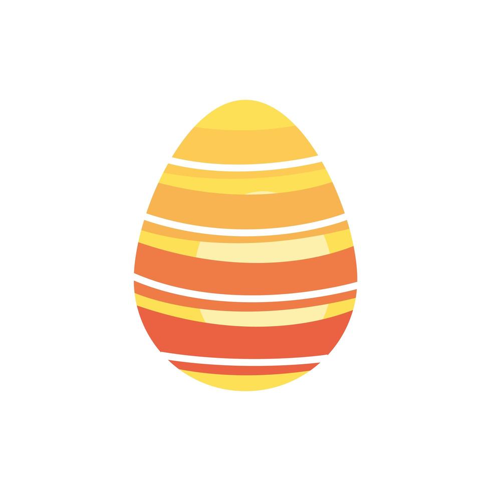 easter egg painted with stripes flat style vector