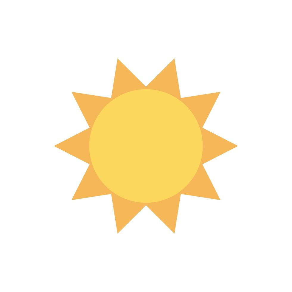 icono de estilo plano de sol de verano vector