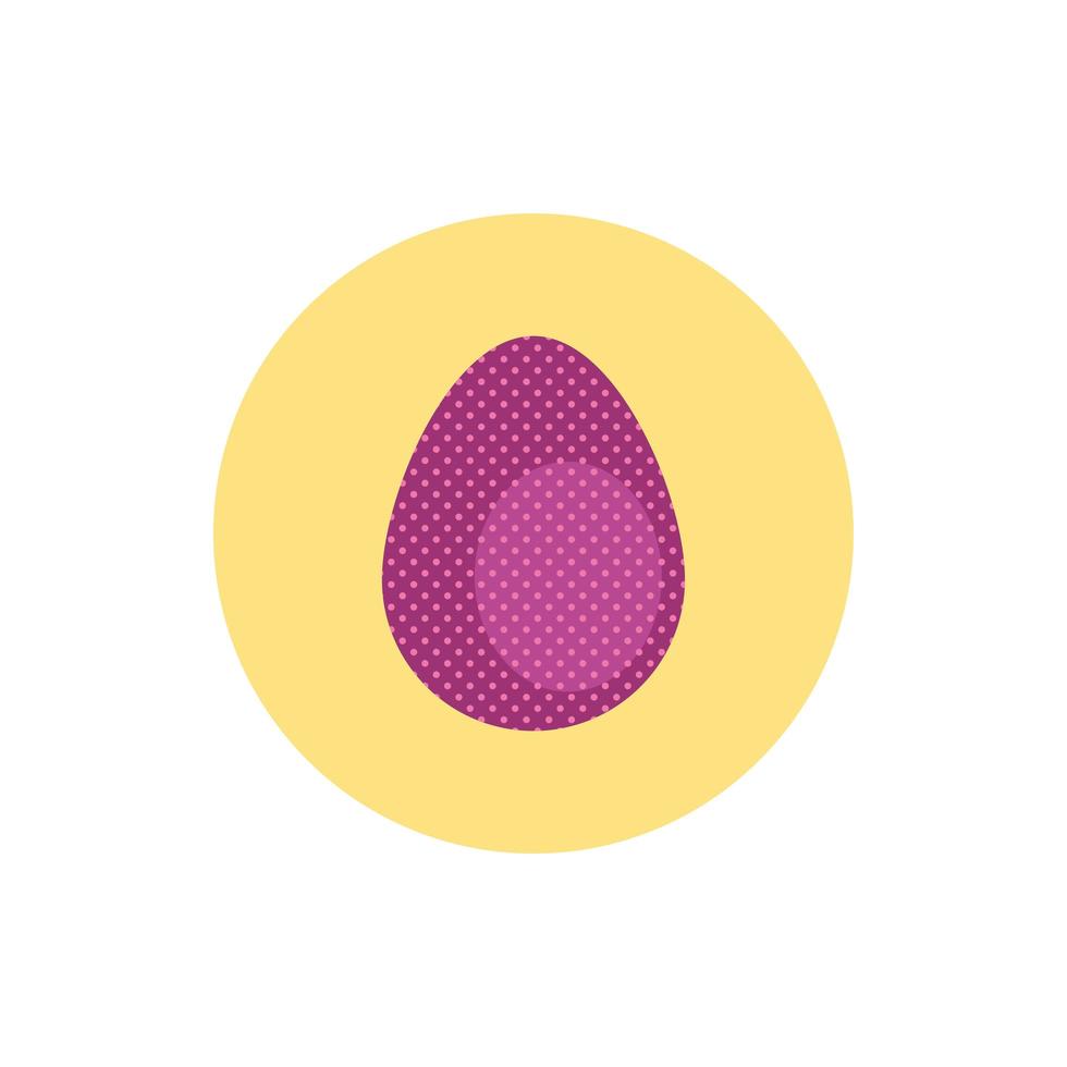 huevo de pascua pintado estilo bloque punteado vector