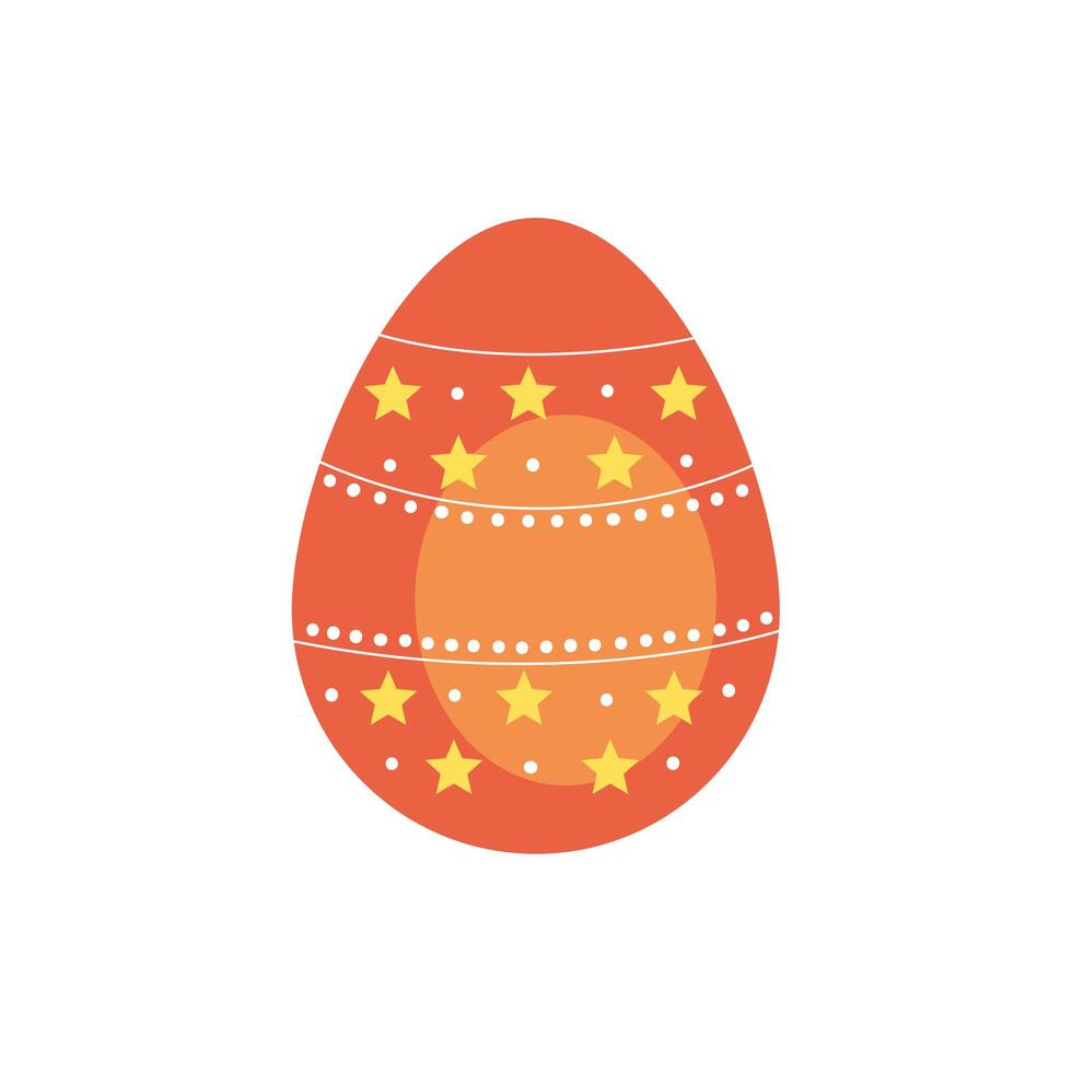 huevo de pascua pintado con estrellas estilo plano vector