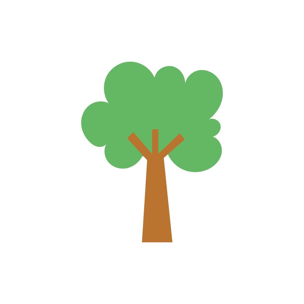 tree plant nature flat style icon vector