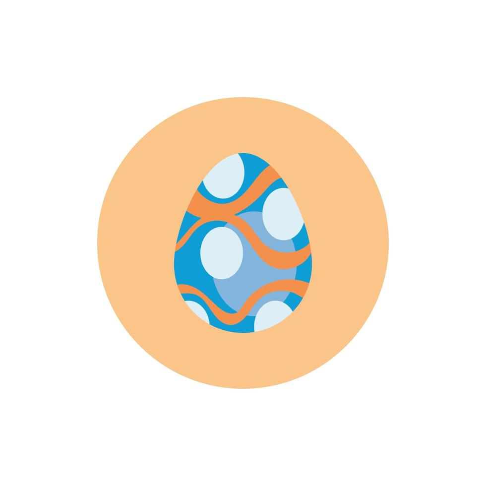 easter egg painted with waves stripes block style vector