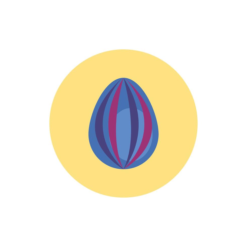 easter egg painted with waves stripes block style vector