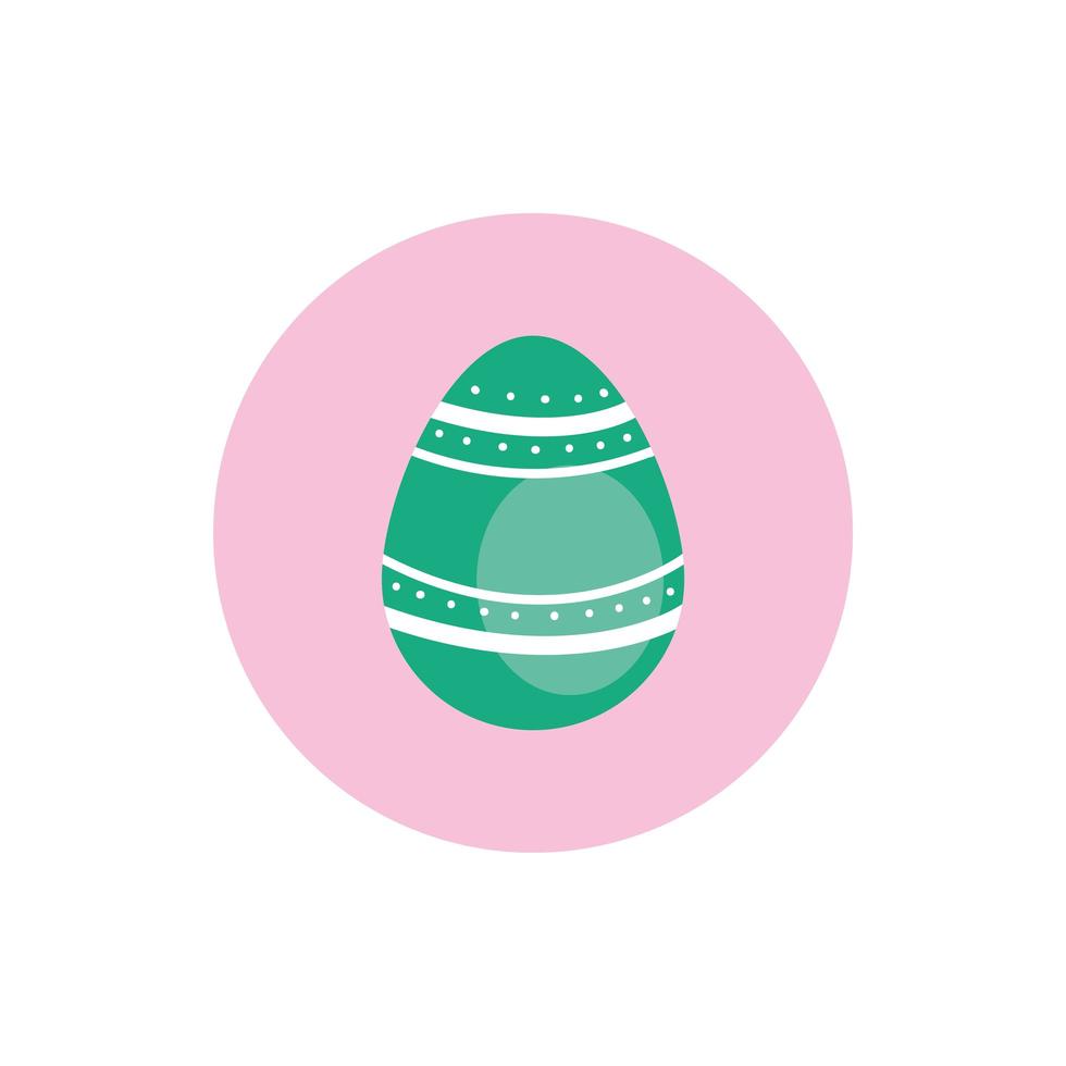 easter egg painted with bars and points block style vector