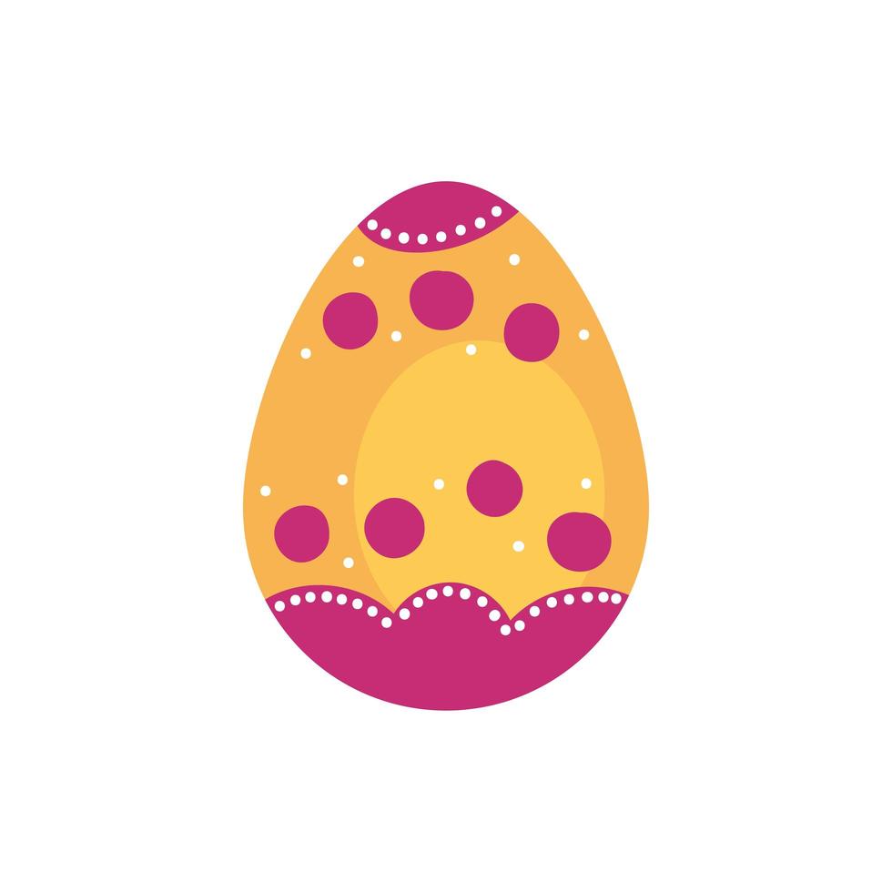 huevo de pascua pintado estilo plano punteado vector