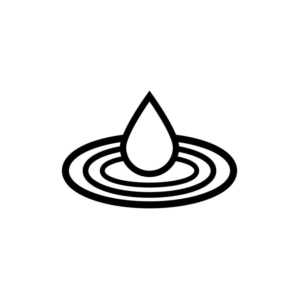 drop and waves spa line style vector