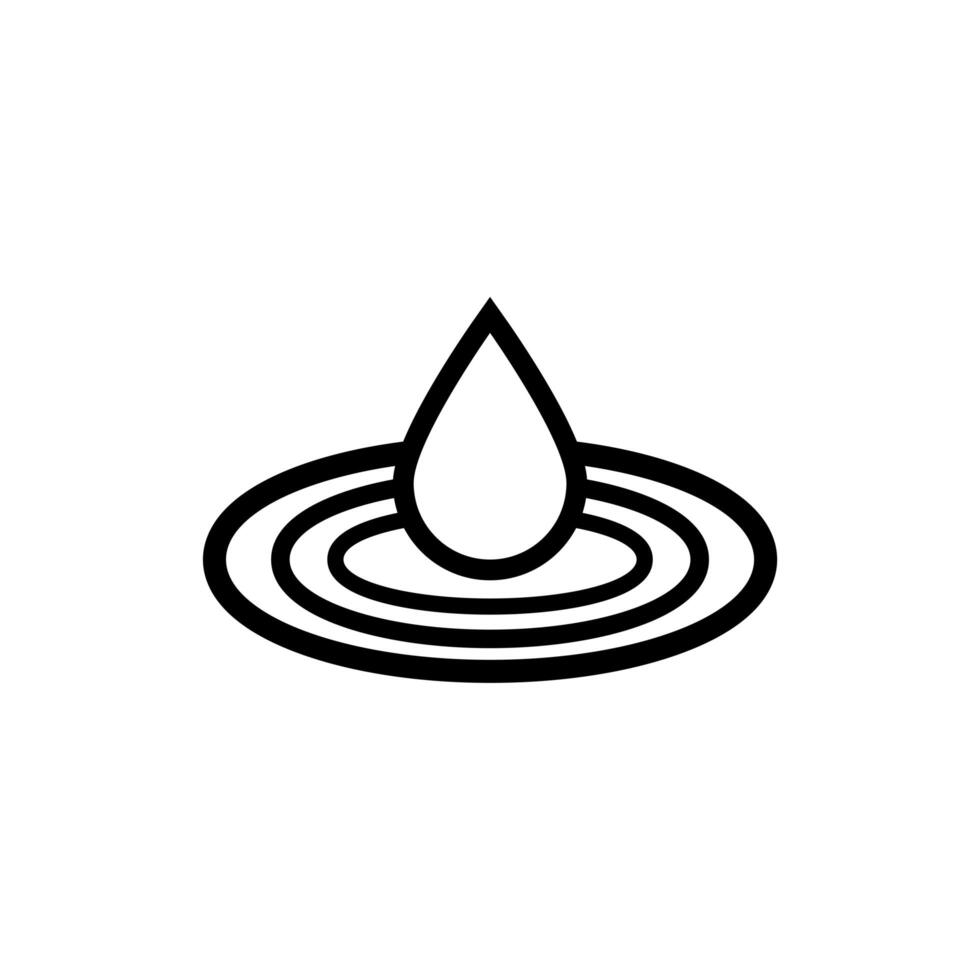 drop and waves spa line style vector