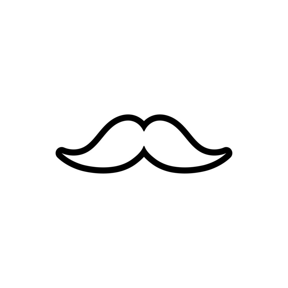 icono de estilo de línea de bigote de peluquería vector