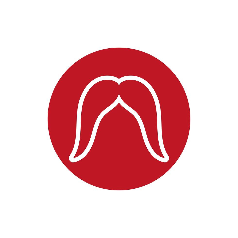 barber shop mustache block style icon vector
