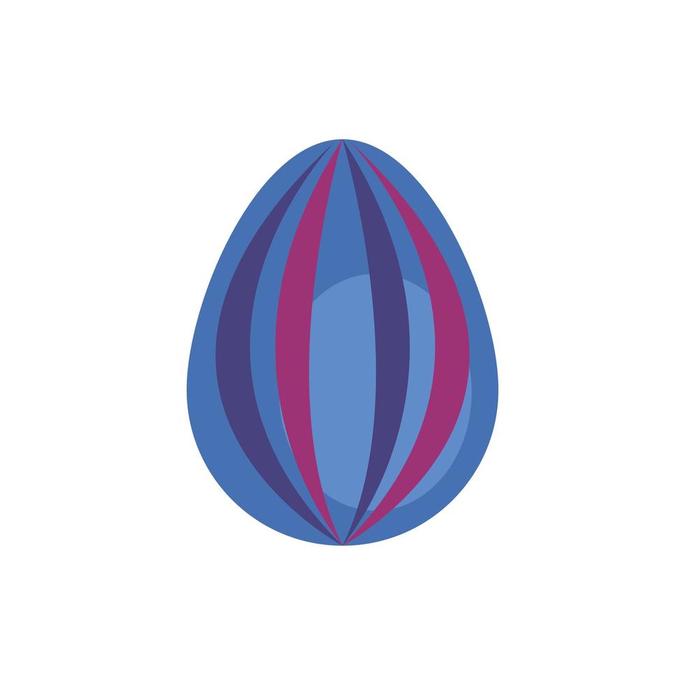 easter egg painted with waves stripes flat style vector