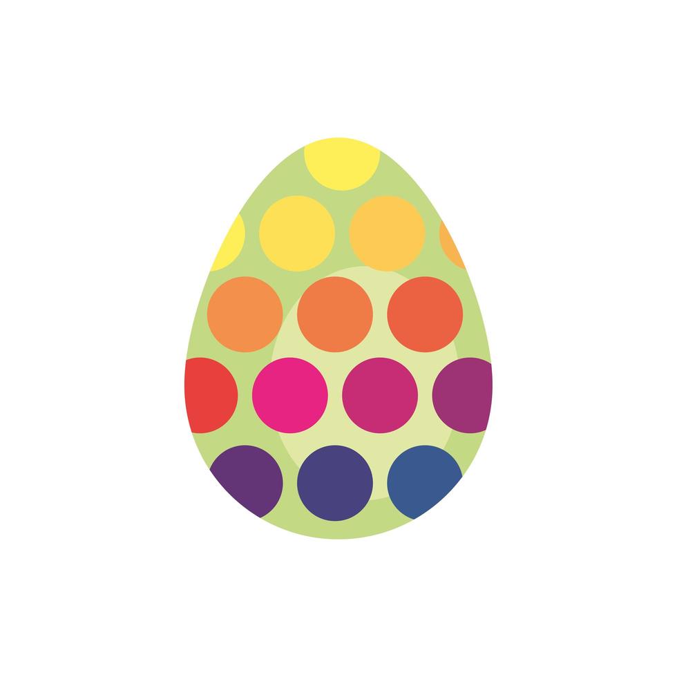 easter egg painted dotted flat style vector