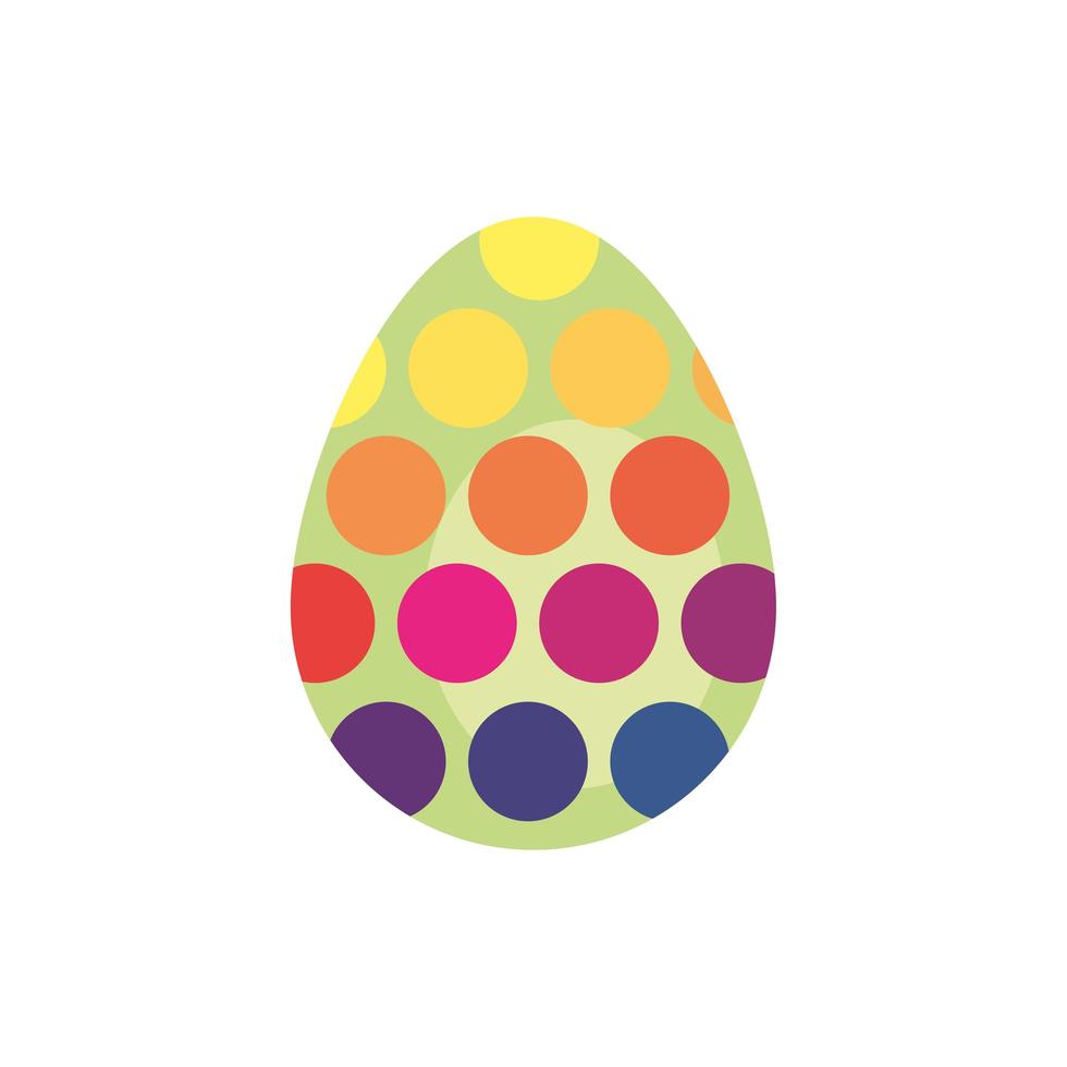 huevo de pascua pintado estilo plano punteado vector